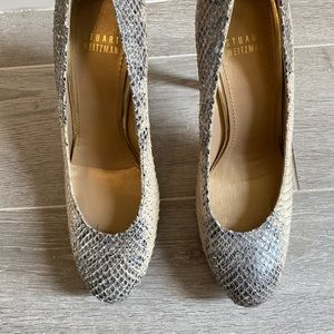 Stuart Weitzman snakeskin platform pumps